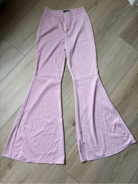 PrettyLittleThing Pastel Pink Flared Bootcut Pants